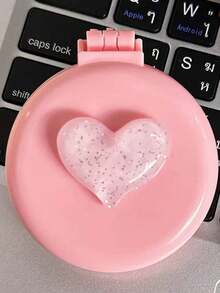 New Highly Attractive Small Portable Heart-Shaped Foldable Mirror Comb Mini Air Cushion Brush - Multicolor - View 11