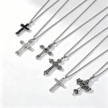 6PCS Y2K Style Necklace Set - Grunge Emo Gothic Accessories, Vintage Silvery Jewelry, Necklace For Kawaii Clothes & Y2K Aesthetic - Silver - View 10