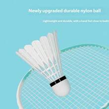 3/6Pcs BOKA Simulation Nylon Badminton Shuttlecocks, Artificial Feather Durable Badminton Balls, Stable Flight Training Sports Badminton Accessories For Indoor Outdoor Gym Game - White - View 6