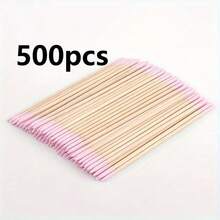 100/200/300/400/500/1000/2000 Pcs Double-Headed Wooden Nail Polish Wipes, Small Head Double-Headed Eyebrow Tattoo Beauty Tool Wipes, Approx. 100 Pcs/Pack (1/2/3/4/5/6/10/20 Pack) - Multicolor - View 9