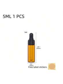 1件/5件裝 1ml 2ml 3ml 5ml 10ml 15ml 20ml 棕色琥珀玻璃可重複填充滴管瓶，精油填充工具，精確劑量控制，防光空瓶，旅行便攜，噴霧瓶，迷你香水 - 棕色 - 查看 19