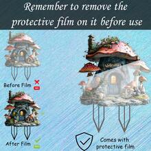 Acrylic Fairy Garden Yard Stake Decor 2D Flat Printed Glowing Treehouse Outdoor Decoration Waterproof Lawn Decor Cottage With Light Magic Patio Path Flower Bed Home Art Best Gift For Mothers Grandmothers Women Spring Summer Suitable For Christmas Halloween And Year-Round Decoration - Mushroom Treehouse - View 5