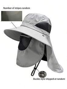 1 buah Topi Ember Bertepi Lebar Pelindung UV dengan Masker Wajah yang Dapat Dilepas, Cocok untuk Mendaki, Memancing, Aktivitas Luar Ruangan, Topi Musim Panas Unisex dengan Masker Ski - MultiWarna - View 11