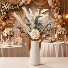 1 Bundle Luxurious Artificial Roses Eugenia Flower Bouquet Realistic Plastic Flowers For Wedding Party Vase Centerpieces Table Decorations No Container - Mix - View 7