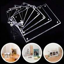 Minimalist Multi-Functional Refrigerator Magnets & Decorative Stickers, Valentine's Day, Wedding, Birthday, Photo Frame, Acrylic Magnetic Refrigerator Photo Frame, Acrylic Photo Frame, Double-Sided Photo Refrigerator Magnet Frame, Transparent Photo Display Frame - Transparent - View 6