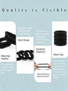 100 pièces Élastiques pour cheveux, convenant aux cheveux épais et élastiques, style à la mode. Attaches pour cheveux durables, convenant à un usage quotidien, également convenant comme cadeaux, peuvent être utilisés comme élastiques pour cheveux, supports d'étriers, équipement de protection sportive et matériel, convenant à l'achat de fournitures de bureau, dans les écoles, élastiques pour la maison, très convenant pour les personnes aux cheveux longs, également convenant aux adolescents - Multicolore - Voir 5