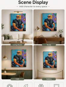 Custom Hand-Painted Oil Painting Portrait From Photo, Handmade Landscape Painting For Living Room, Hallway And Entryway Wall Decor - Multicolor - View 6