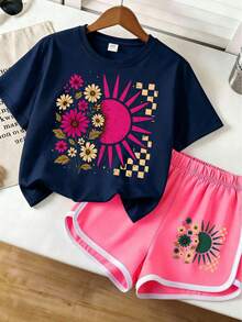 Navy Blue + Rose Red and White