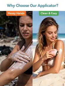 Premium Sunscreen Roller Applicator, Reusable Sponge Head Lotion Self-Applicator, Hands-Free Design To Keep Hands Clean, Evenly Apply Sunscreen To Back, Shoulders, Legs, Portable Travel-Size Body Lotion Applicator Tool, Luxury Skincare Accessory, Reduce Cream Waste - Multicolor - View 8