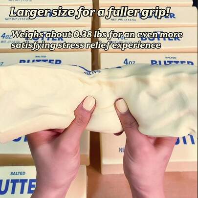 Slow Rebound 25cm Giant Butter Stick TPR Squeeze Toy, Anxiety Relief Soft Toy, Perfect Holiday Gift Choice, Soft Squishy Stress Toy, Dumpling Soft Toy, Adult Toy