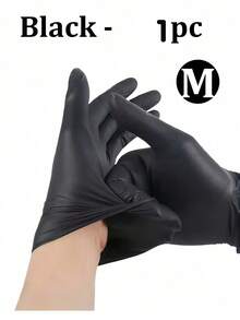 50pcs Black Nitrile Gloves, Latex-Free, Disposable Durable Household Cleaning Gloves, Suitable For Hair Dyeing, Tattooing, Mechanical Maintenance And Cleaning, Multi-Purpose Hand Protection, Kitchen Essential (Bagged) - Black - View 13