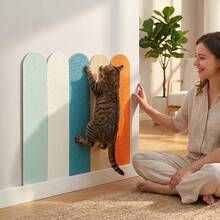 2pcs Self-Adhesive Scratch Pad, Multi-Color Combination, Anti-Scratch Wall, Sofa Protection Mat, Cat Claw Sharpener, Durable No Shedding, Pet Room Essential - 60 X 15 cm - View 4