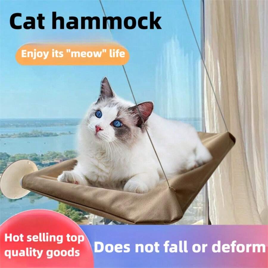 1pc Cat Hammock, Hanging Cat Bed, Window Pet Bed, Suitable For Cats And Small Dogs, Sunny Window Sill Seat, With Blanket, Load Capacity 5kg, Pet Accessories - one-size - View 1