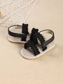 Summer Infant 新生兒 0-1 歲幼兒走路鞋 透氣防滑軟底 極簡高級感時尚防摔鞋 - 黑色 - 查看 5
