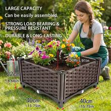 Square Elevated Vegetable Planter Box With Drainage System, Suitable For Various Weather Conditions, Can Raise Balcony Planter, Garden, Lawn, Flower Pot, Outdoor Railing Planter Box, Rectangular Planter Box, Creative Christmas Planter, Rectangular Garden Bed Set For Indoor/Outdoor Use - (Thickened) Single-unit Box - View 2
