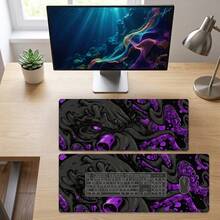 Black Octopus Pattern Large Mouse Pad Desk Mat Rubber Bottom Stitched Edge Non-Slip Keyboard Pad Office Supplies Men Women Friends Back To School Gift Gaming Desk Mouse Pad - Multi-color - View 6