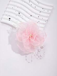 1pc Petal & Feather Fashion High-End Hair Clip - 淺粉色 - 查看 4