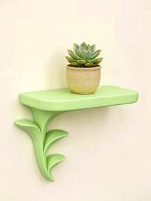 1pc Sprout Shaped Wall Mounted Storage Rack, Creative Plant Style Wall Storage Shelf, Handmade Decorative Display Rack - Multicolor - View 5