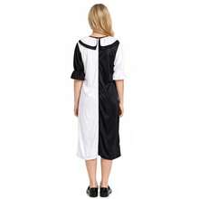 Women Dress Costume Halloween Cosplay Black White Dress Uniform Short Sleeve Outfit With Necklet - Multicolor - View 5