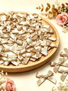 (100pcs/Pack, 50pcs/Pack) 4cm Ribbon Bows, Multiple Colors Available, Suitable For Gift Decoration And Hair Clip Headband Making, Valentine's Day Gift - 4cm Ribbon Bow - View 3