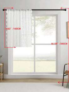 1pc/2pcs Embroidered Sheer Curtains, Floral Leaf Pattern, Rod Pocket, UV Protection, Breathable, Transparent, Polyester, Rod Pocket, No Lining, For Living Room, Bedroom, Dining Room - White - View 37