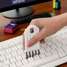 1pc Multi-Function Computer Cleaning Brush: Soft Bristle Keyboard Cleaning Brush, Gap Dusting Brush And Keycap Cleaning Brush, Insulated Cup Lid Gap Cleaning Brush, Curved Handle Deep & Shallow Gap Keyboard Brush, Baby Bottle Brush, Desktop Cleaning Set - Cleaning Brush - View 1