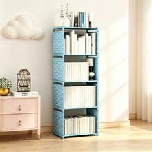 Simple Bookshelf, Student Bookcase, Storage Rack Combination, Reinforced Storage Cabinet, Storage Display Rack, Bookcase - Pink Dots - View 5