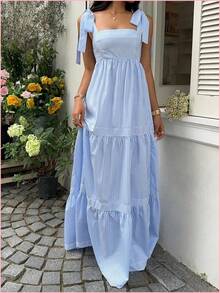 Women Short Dresses - Blue - View 7