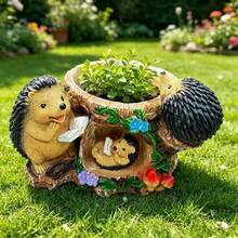 Resin Hedgehog Garden Stake Planter, Outdoor Garden Decor, Perfect Gift For Decorating Garden Lawn And Yard - A - View 9