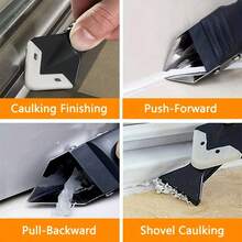 3 In 1 Caulking Tool 7Pcs Stainless Steel Caulk Remover Silicone Sealant Finishing Tool With Replaceable Pads Scraper For Kitchen Bathroom Tile Window Home Improvement DIY - View 5