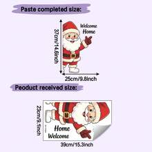 1pc Probe Welcomes Santa Claus Sticker For Room Decor,Festival Bathroom And Toilet Door Decorations,Vinyl Wall Decals,Removable Stickers - Probe Welcome Santa Claus - View 2