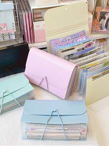 Carpeta de Archivo Acordeón A6, Bolsa Organizadora de Documentos Portátil Expandible de unicolor con Pestañas de Índice, Carpeta Expandible Multifunción, Almacenamiento de Documentos Conveniente, Carpeta Clasificada de Múltiples Capas con Etiquetas, Bolsa de Archivo de Facturas - A - Ver 6