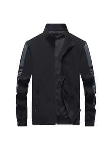 Men's Autumn/Winter Casual Fashion Outdoor Minimalist Street Jacket - Black - View 2