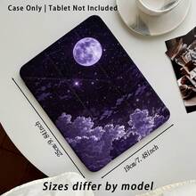 1件紫色月亮星星雲朵圖案平板保護殼附支架，適用於 Honor 8/9/10/X8/X8A/X9/X8Pro/X9Pro/MatePad SE 11吋/MatePad 11吋/11.5吋/MatePad Pro/Apple 10代/11代 2025 (A16) - 款式26 - 查看 3