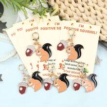5pcs Cute Squirrel & Pine Cone Keychain Set With "Positive Squirrel" Greeting Card, Suitable For Coin Purse/Backpack/Car Key Chain And Other Accessories, Perfect For Birthday/Back To School/Holiday Party/Gift For Best Friend/Colleague/Friend; Ideal For Daily Carry And Companion Charm - Multicolor - View 8