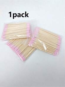 100/200/300/400/500/1000/2000 Pcs Double-Headed Wooden Nail Polish Wipes, Small Head Double-Headed Eyebrow Tattoo Beauty Tool Wipes, Approx. 100 Pcs/Pack (1/2/3/4/5/6/10/20 Pack) - Multicolor - View 10