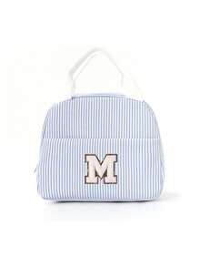 Striped Lunch Bag, Initial Pattern, Insulated Lunch Bag, Handheld Lunch Bag, Multi-Functional Insulated Bag, Office Lunch Bag, Picnic Bag, Lightweight Handbag, Suitable For School, Office, Picnic, Reusable, Back To School Essential, Unique Party Gift, Back To School Gift, New Job Gift, Birthday Gift - Multicolor - View 12