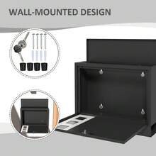 Wall Mounted Letterbox, Weatherproof Post Box, Modern Mailbox With 2 Keys And Viewing Windows, Easy To Install - T0001-01-6626 - View 6