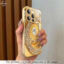 HoBa case 1件金框金圖案強化玻璃手機殼，適用於 iPhone 17 Pro Max，也適合 16 Pro Max、15 Pro Max、14 Pro Max，韓風時尚趣味手機殼，兼容 11/12/13/14/15/16 Pro Max Plus，優雅設計男女皆宜，適合在復活節、春季或生日送給女友的理想禮物 - 混合色4 - 查看 4