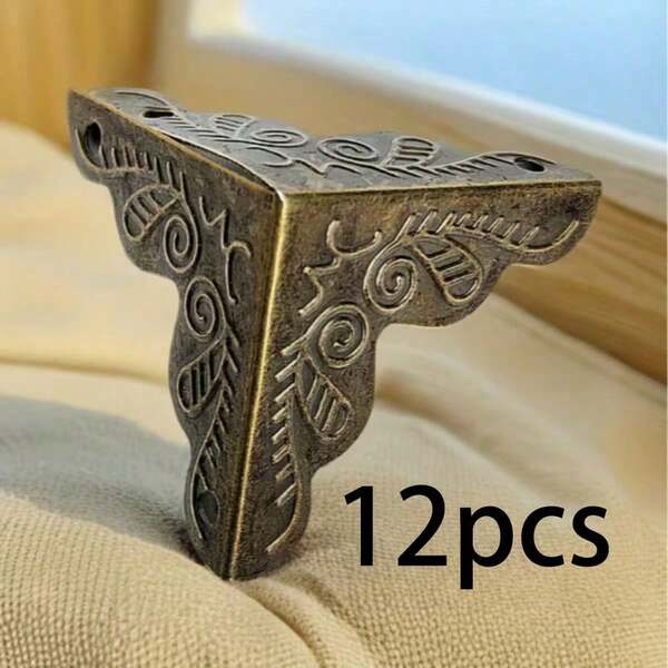 12 piezas de protectores de esquinas para el hogar con estampado exquisito, decoración vintage, decoración y accesorios para el hogar, opción perfecta para decorar casilleros y la casa, protegen cajas de madera, evitan colisiones y desgaste, prolongan la vida útil de los artículos