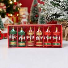 1 Pure White Carousel (6 Pieces Per Box) Wooden Christmas Tree Storage - One Pure White Carousel (6 Cars Per Box) - View 16