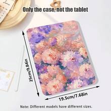 花卉圖案彩繪效果平板保護殼，內置筆槽，附支架，適用於 Honor 8/9/10/X8/X8A/X9/X8Pro/X9Pro 及其他機型 / MatePad SE 11 吋 / MatePad 11 吋 / 11.5 吋，MatePad Pro Apple 10 代/11 代 2025 (A16)，Galaxy Tab A7/A9 及其他熱門機型 - 款式54 - 查看 3