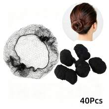 彈性髮網，120入/100入/80入/60入/40入/20入 女用隱形髮網假髮帽，適用於餐飲服務、芭蕾髮髻、睡眠、空服員，髮飾配件 - C - 查看 14