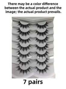 6 Pairs Glossy Brown False Eyelashes, Transparent Band, Fluffy Reusable, Extendable, Suitable For Dramatic Voluminous Lightweight Makeup, Makeup Tool - View 9
