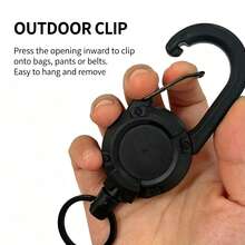 Retractable Steel Wire Multi-Function Keychain, Unisex, With High Rebound Automatic Retraction Anti-Loss Clip, Convenient For Carrying Various Small Essentials - Multicolor - View 5