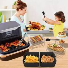 1 Set Silicone Air Fryer Liner, Compatible With Flexi Drawer Air Fryer AF500UK, Reusable Air Fryer Accessory, 1X10.4L - Air Fryer Silicone Liner - View 7
