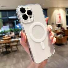 適用於 iPhone 17/15 透明新風格 Apple 16 Pro Max 磁吸充電 15 Plus 防摔 13 Pro Max 散熱 12 極簡 11 超薄 14 手機保護殼 - 無色 - 查看 3