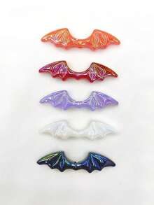 10 peças/Conjunto Pingente Vertical de Asa de Morcego em Acrílico Eletrolítico, Contas DIY Feitas à Mão para Halloween, Adequado para Carro, Telefone, Caneta, Joias - Multicolorido - Visão 4