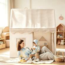 Château de jeu de maison, tente de jeu amusante pour enfants, plusieurs couleurs disponibles, avec fenêtres/rideaux/rideaux de porte, avec sac de rangement, base secrète/tente de couchage pour garçons et filles, cadeau d'anniversaire/Noël/Thanksgiving/Halloween, accessoires et lumières non inclus - Multicolore - Voir 5