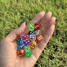 Round Edge Crystal Clear Candy Color Series Acrylic 12mm Tabletop Game Party Gift Multi-Purpose Dice 20pcs Random Color Set - Multicolor - View 6